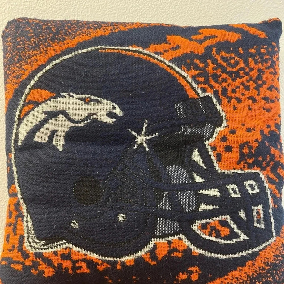 NFL Denver Broncos Logo No Name Jacquard Pillow 18"x18” by Northwest Co. Vintage - Picture 2 of 9
